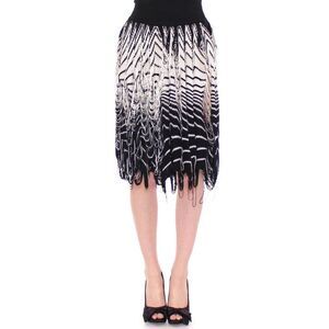 Alice Palmer White Black Knitted Assymetrical Women's Skirt